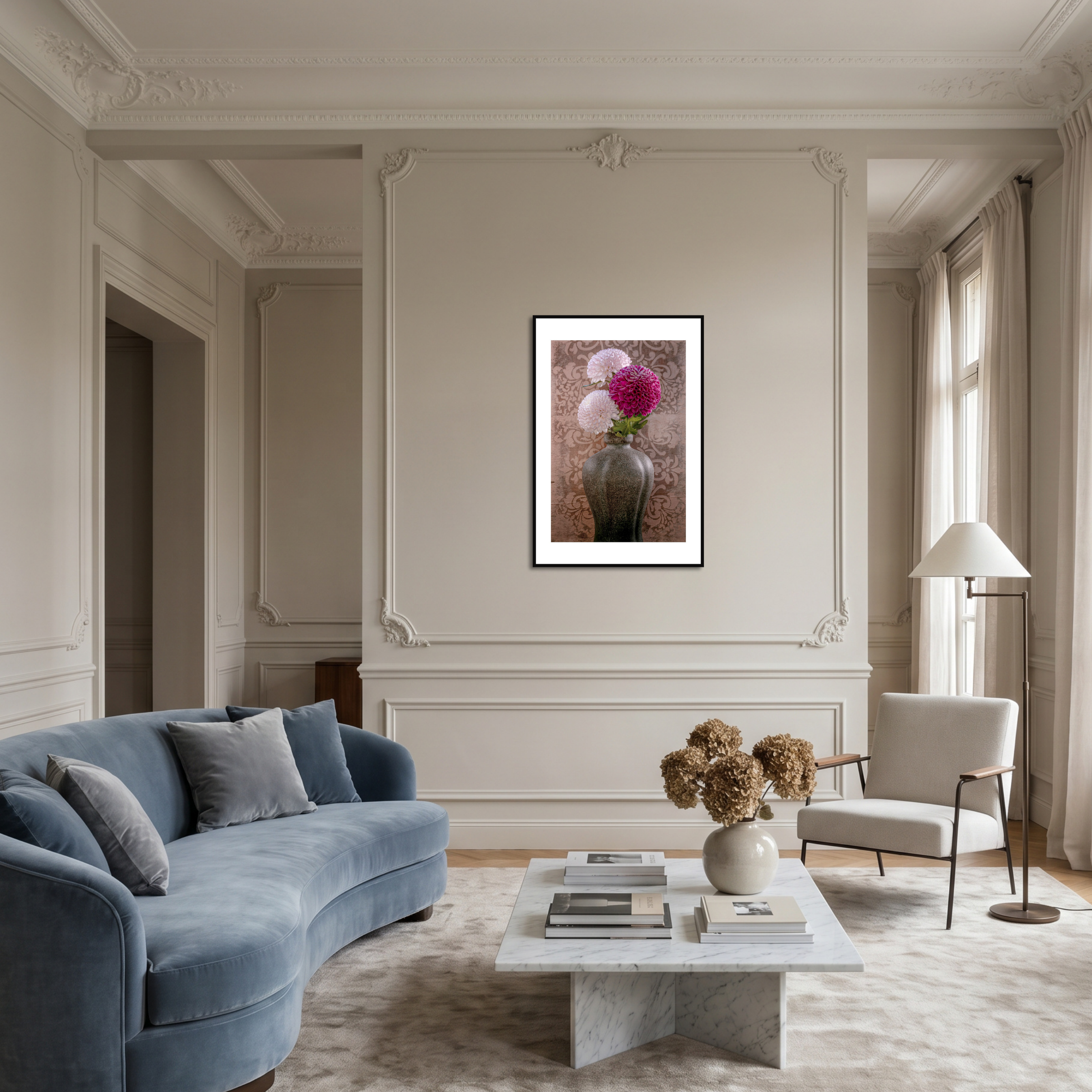 White Chrysanthemum in an aesthetic vase – Fine Art Photography by Ivo Tizin | Wall Art from Gito Art & Decor | Limited Edition