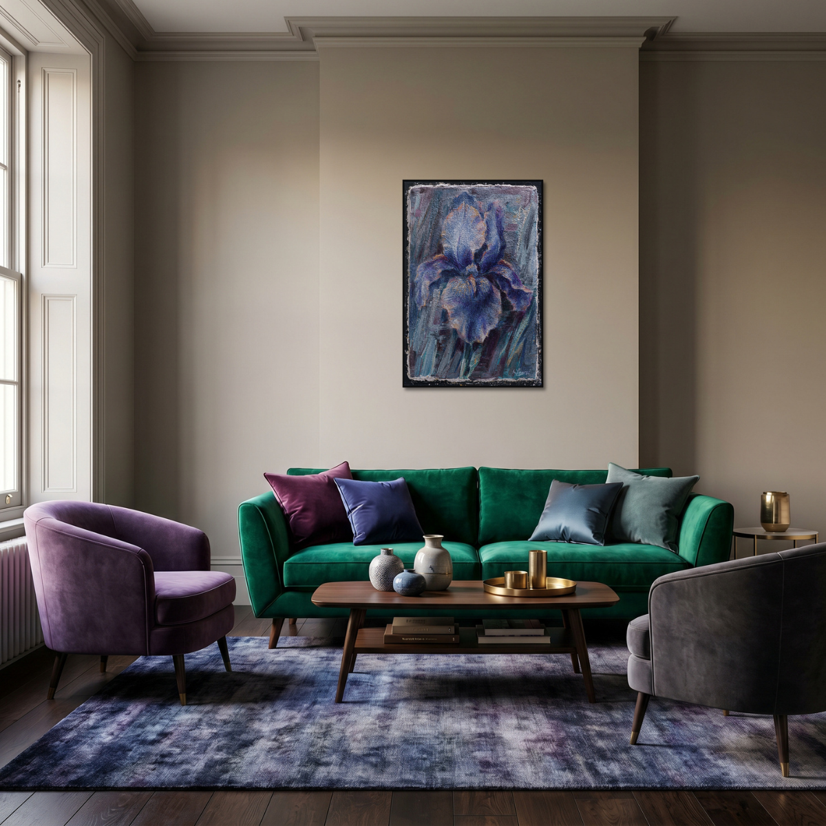 Iris - Print of Buon Fresco Original Painting by Alexander Yuzev photographed for GIto Art & Decor - High Quality Art Print - framed wall decor