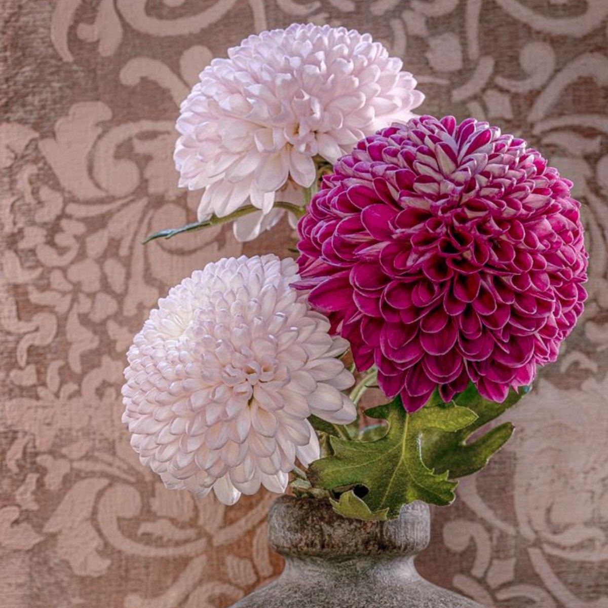 White Chrysanthemum in an aesthetic vase – Fine Art Photography by Ivo Tizin | Wall Art from Gito Art & Decor | Limited Edition