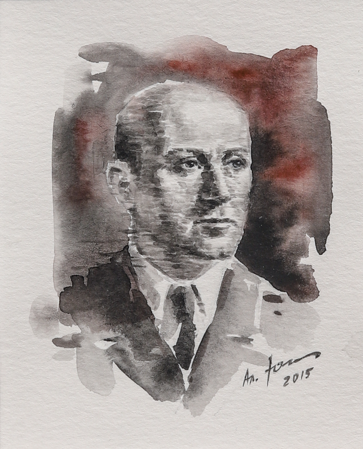 Portrait No. 7, watercolor portrait by Alexander Yuzev
