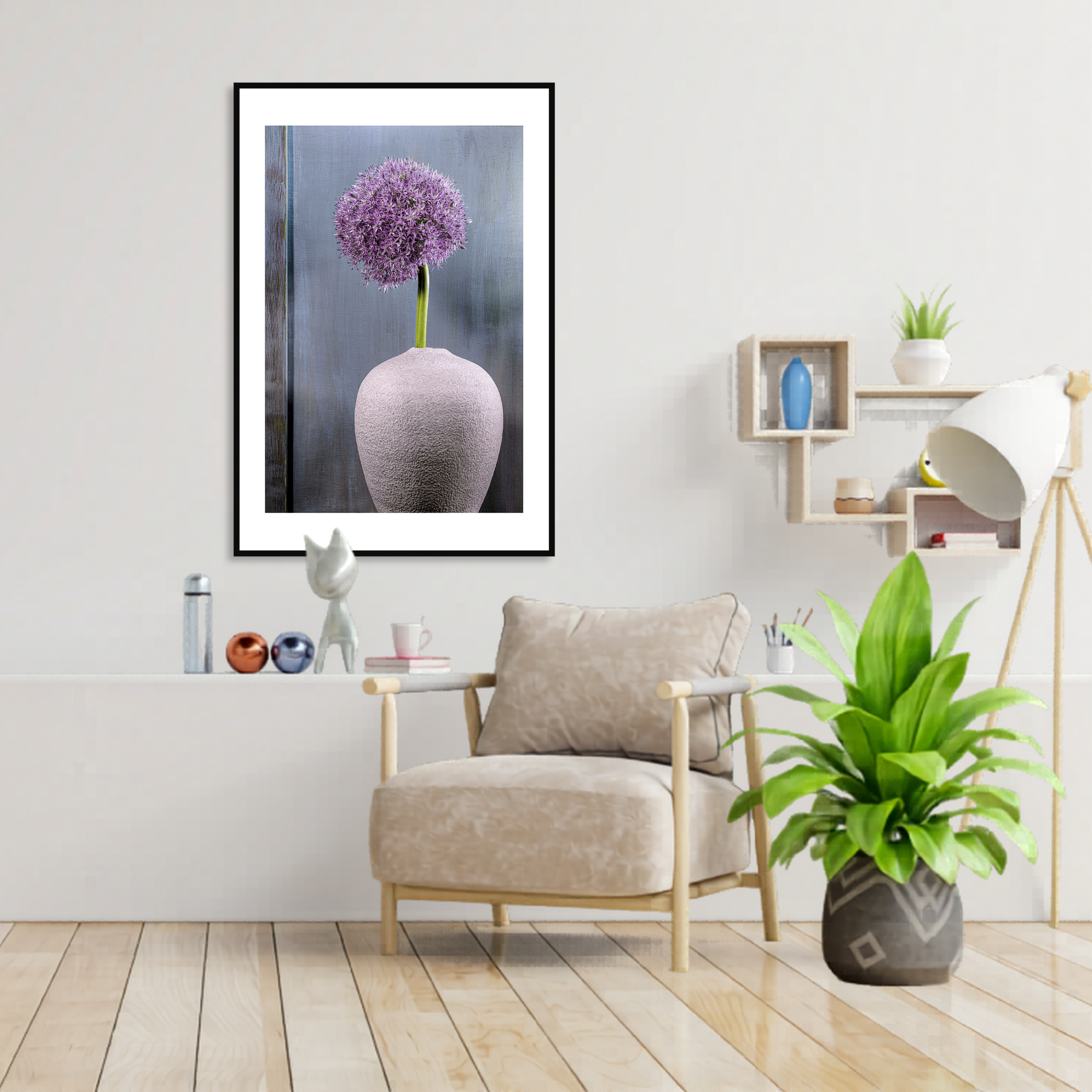 Ornamental Allium – Fine Art Photography by Ivo Tizin - Wall Art - Limited Edition High Quality Print - Black Frame