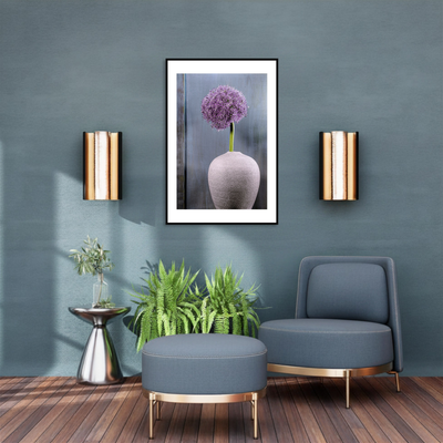 Ornamental Allium – Fine Art Photography by Ivo Tizin - Wall Art - Limited Edition High Quality Print - Black Frame