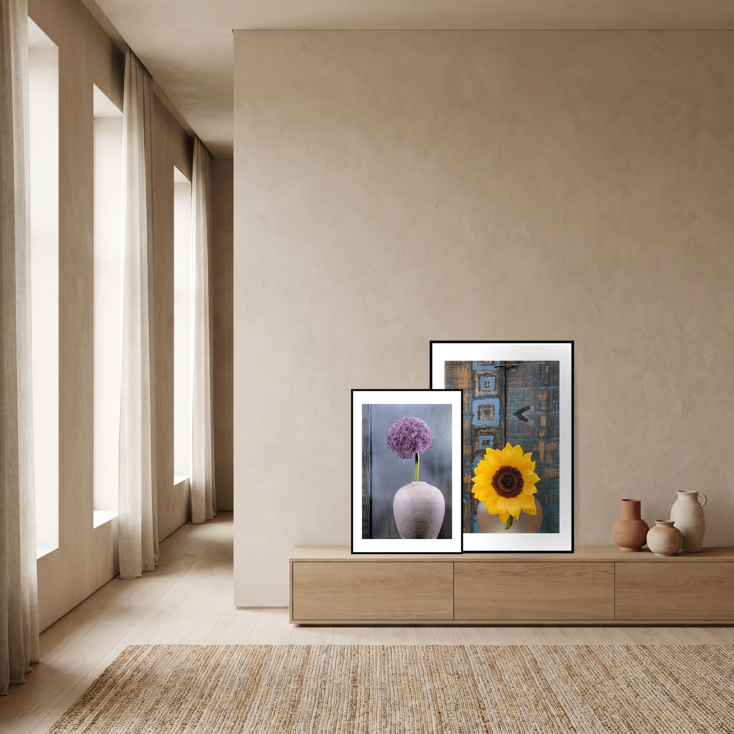 Ornamental Allium – Fine Art Photography by Ivo Tizin - Wall Art - Limited Edition High Quality Print - Black Frame