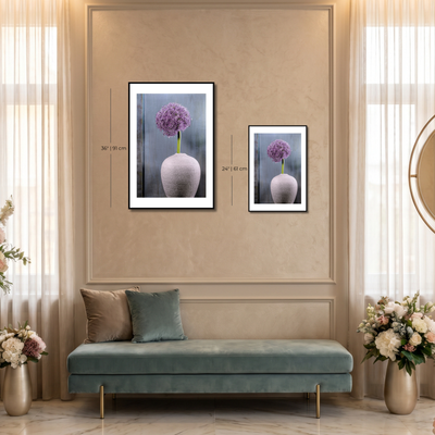 Ornamental Allium – Fine Art Photography by Ivo Tizin - Wall Art - Limited Edition High Quality Print - Black Frame