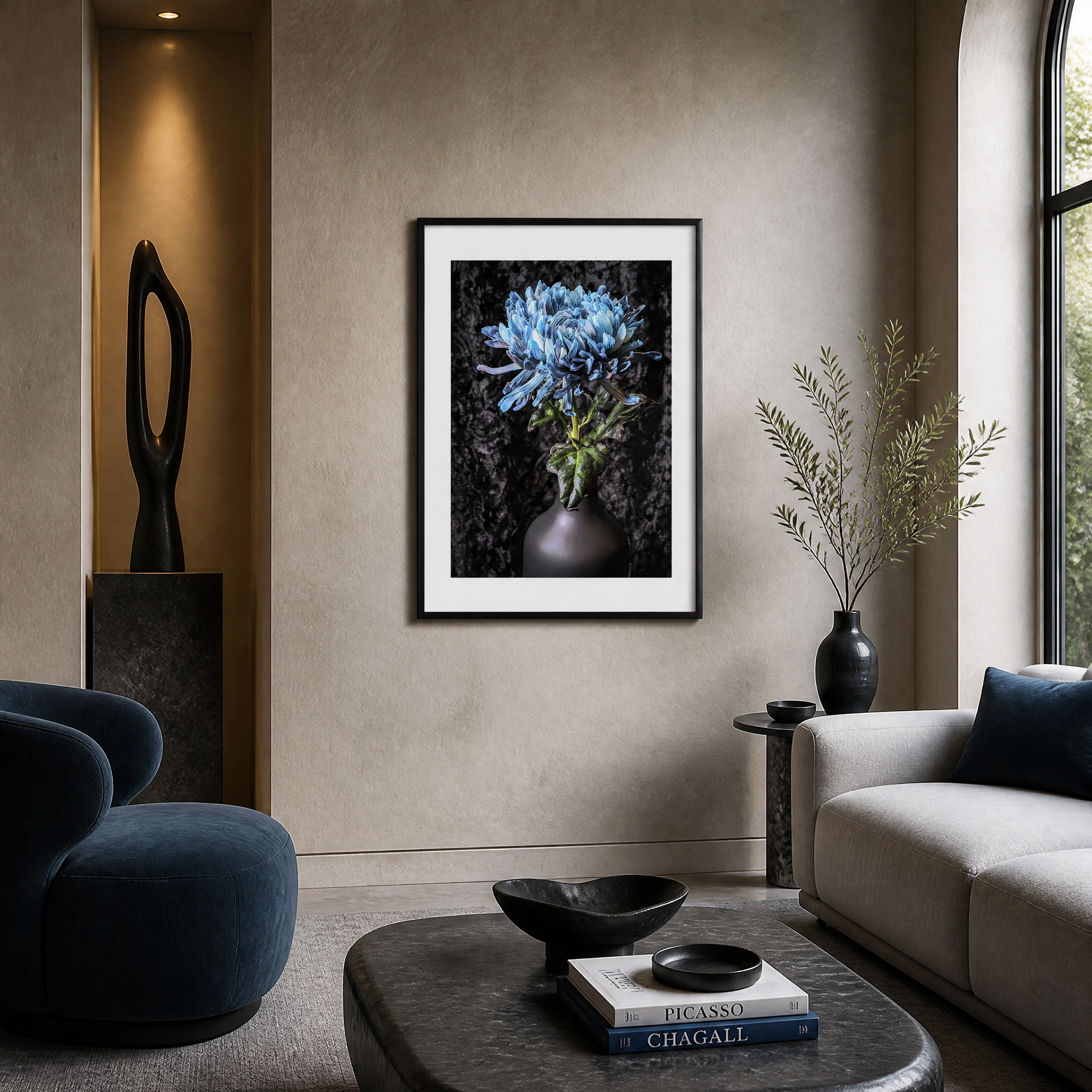 Blue Chrysanthemum ~ Fine Art Photography by Ivo Titzin ~ Limited Edittion Wall Decor by Gito Art