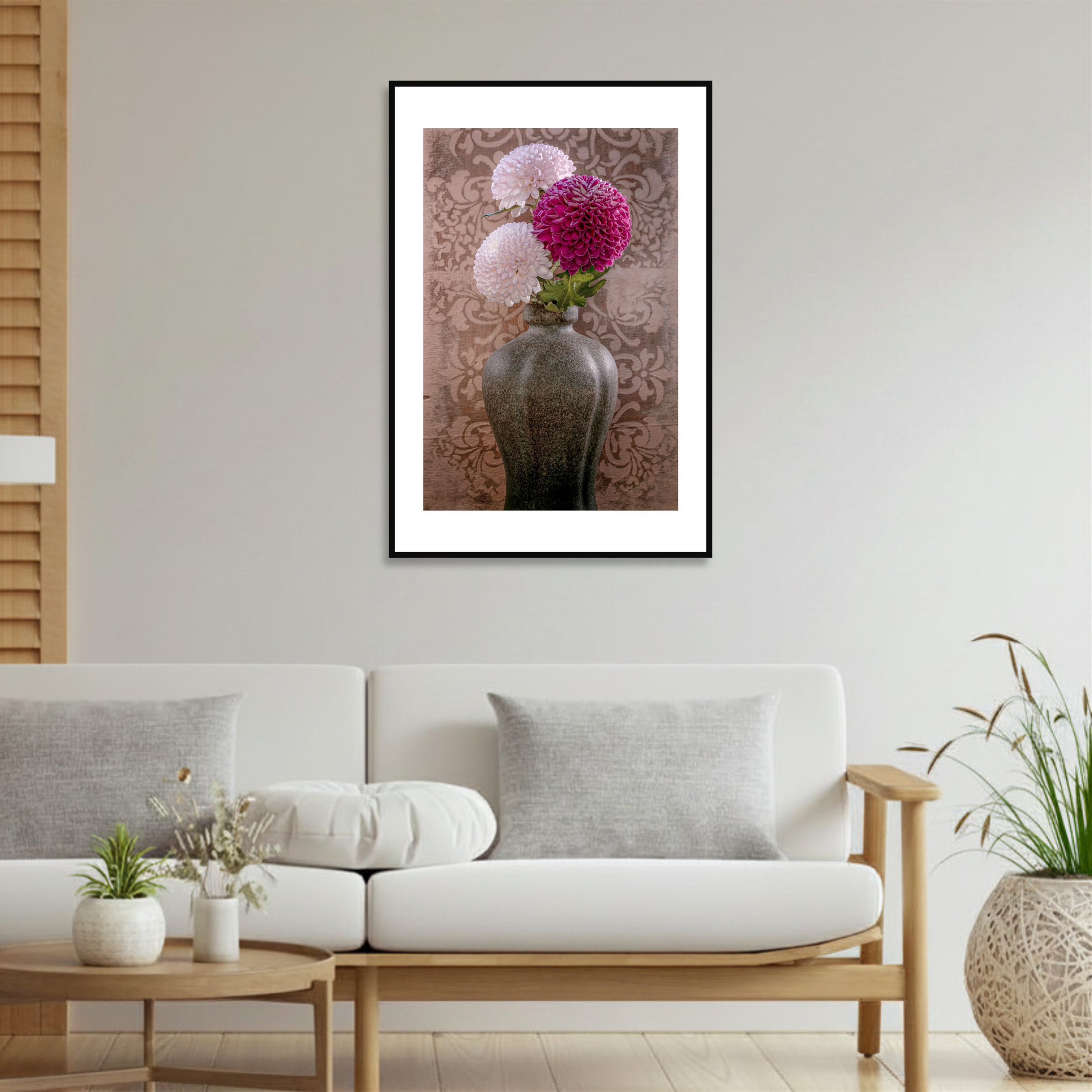 White Chrysanthemum in an aesthetic vase – Fine Art Photography by Ivo Tizin | Wall Art from Gito Art & Decor | Limited Edition