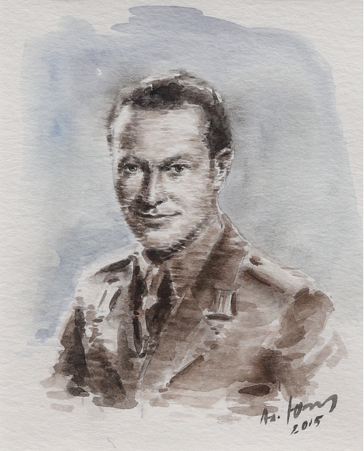 Dimitar Spisarevski, watercolor portrait by Alexander Yuzev