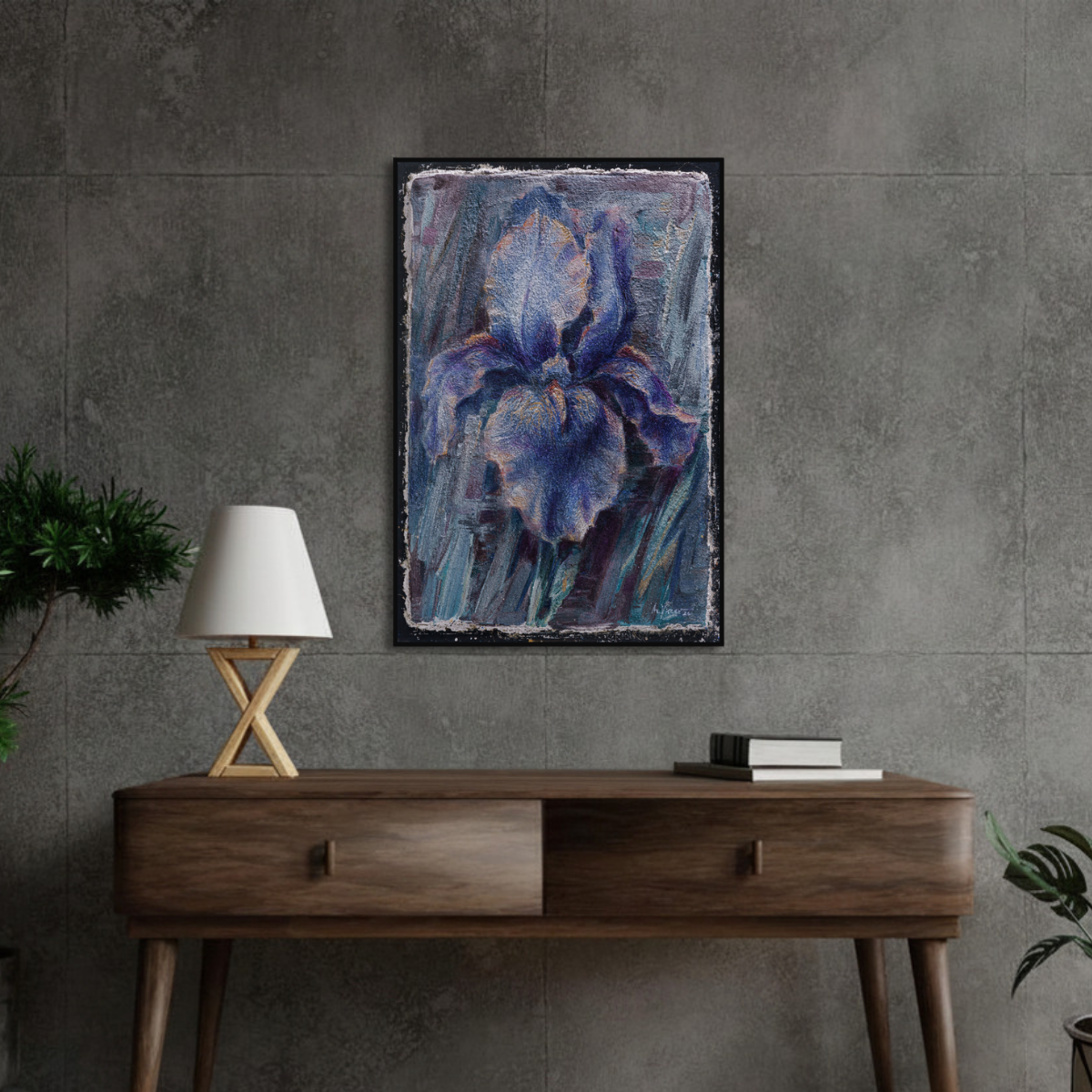 Iris - Print of Buon Fresco Original Painting by Alexander Yuzev photographed for GIto Art & Decor - High Quality Art Print - framed wall decor