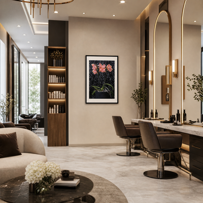 Modern salon interior with chairs, counter, and decor ~ Fine Art Photography by Ivo Titzin ~ Gito Limited Edition Wall Art