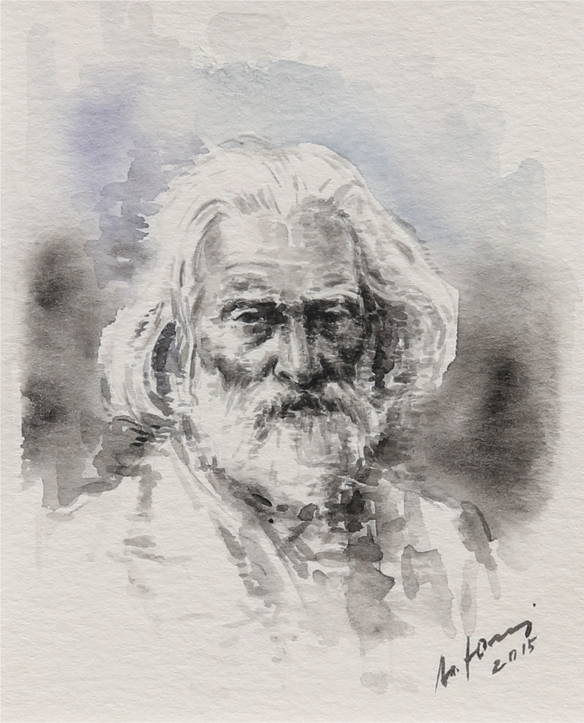 Petar Danov, watercolor portrait by Alexander Yuzev
