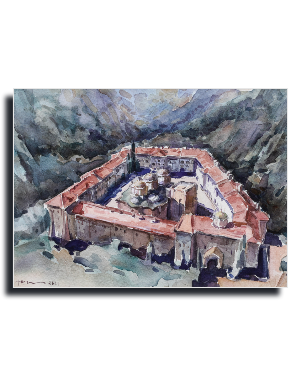 Rilski manastir — white frame