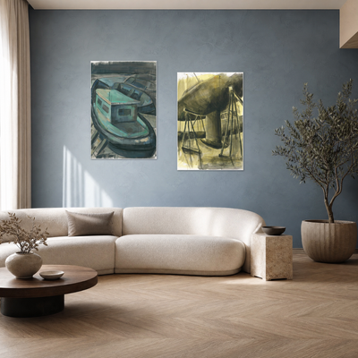 Winter Boat - Fine Art Wall Print | Painting | Limited 300/300