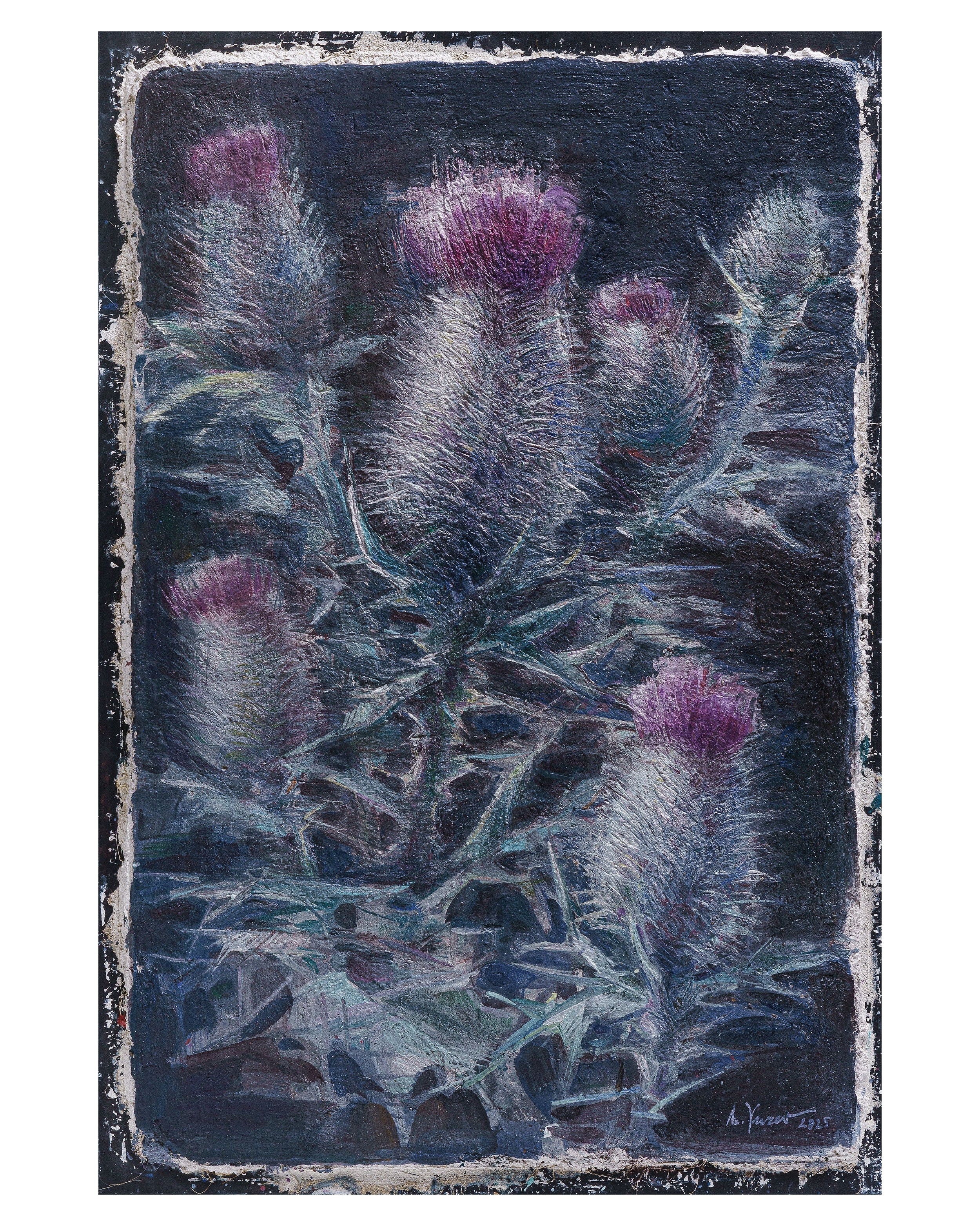 Thistle - Print of Buon Fresco Original Painting by Alexander Yuzev photographed for GIto Art & Decor - High Quality Art Print - framed wall decor