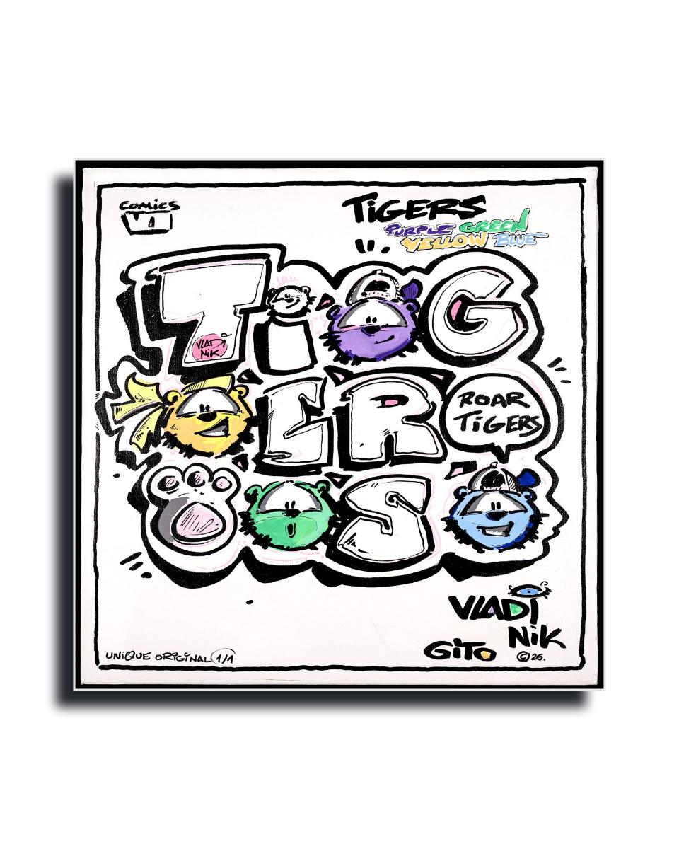 Gito Fine Art Print - Art Vladi Vl Comics - Tigers