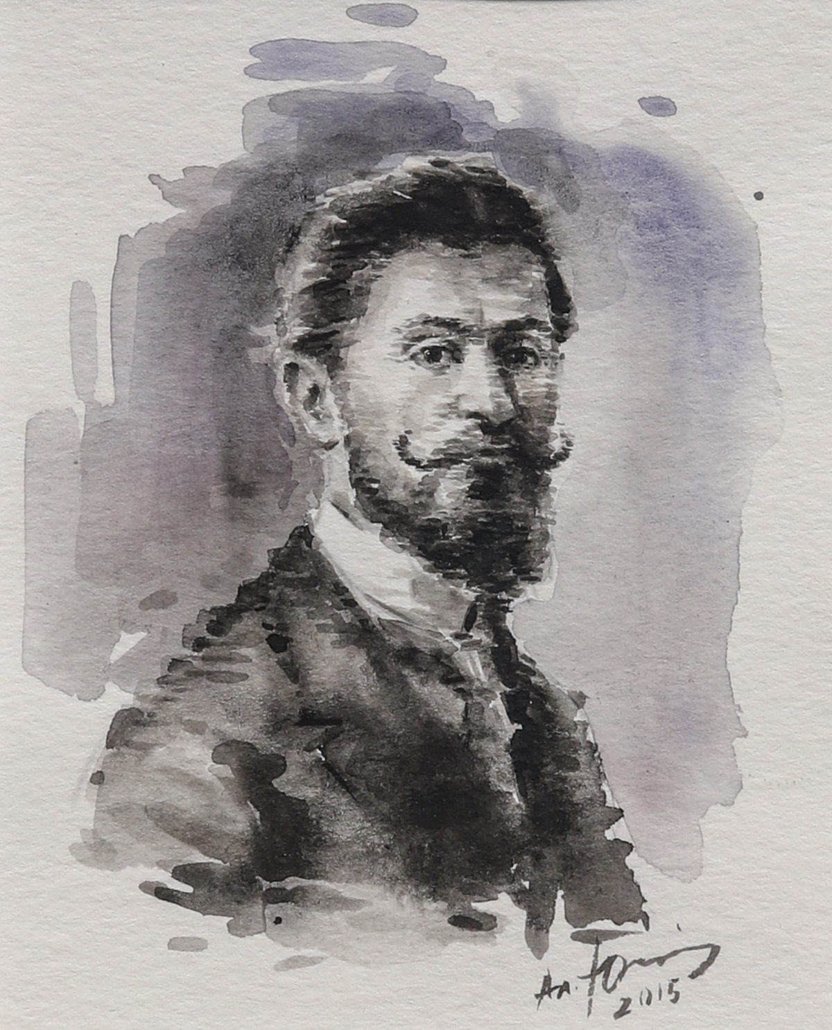 Todor Aleksandrov, watercolor portrait by Alexander Yuzev