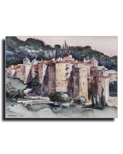Zografski manastir — oak frame